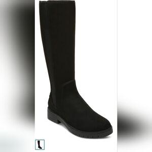 Blk Round Toe Suede Knee-High Boots sz 9